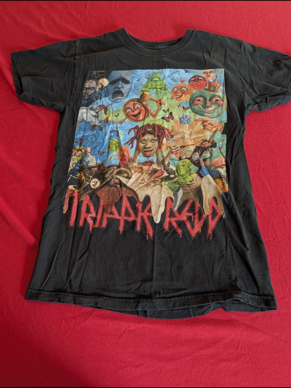 Tripp NYC Black Graphic Short-Sleeve Tee with Multicolor Cartoon Print